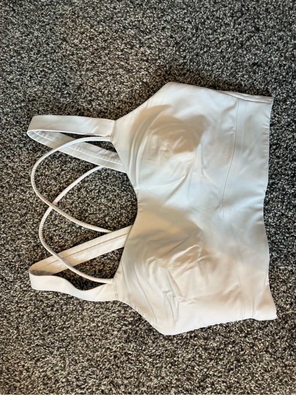 lululemon athletica white strappy sports bra
